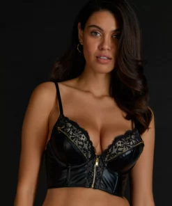 Vorgeformter Push-up-Longline-Bügel-BH Talia - Schwarz