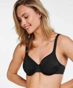 Nicht-vorgeformter Bügel-BH Satin Fleece - Schwarz