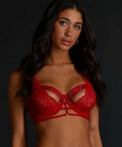 Half Vorgeformter Cup Longline-Bügel-BH Iggy - Rot -Angebote Bustier Store 171428 1