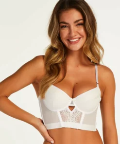 Vorgeformter Longline-Bügel-BH Malika - Weiß