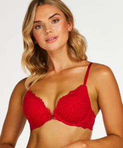 Vorgeformter Push-up Bügel-BH Rose - Rot