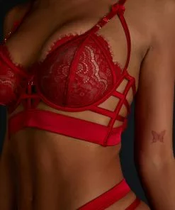 Unwattierter Longline-Bügel-BH Mitzy - Rot -Angebote Bustier Store 200220 2 scaled