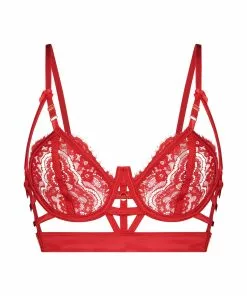 Unwattierter Longline-Bügel-BH Mitzy - Rot -Angebote Bustier Store 200220 5 scaled