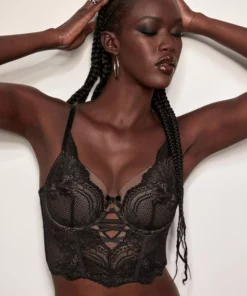 Wattierter Longline-Bügel-BH Kimberly - Schwarz