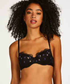 Wattierter Bügel-BH Violet - Schwarz