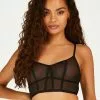 Longline Bralette Sexy Mesh - Schwarz