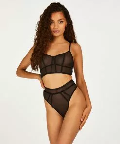 Longline Bralette Sexy Mesh - Schwarz -Angebote Bustier Store 201310 3 scaled